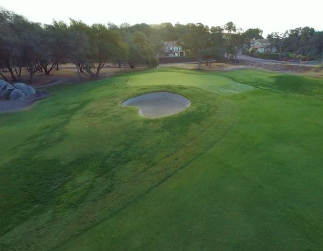 Hole 5 view of greens 